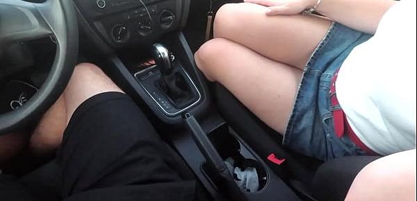  Teen blowjob in the car - Cum mouth